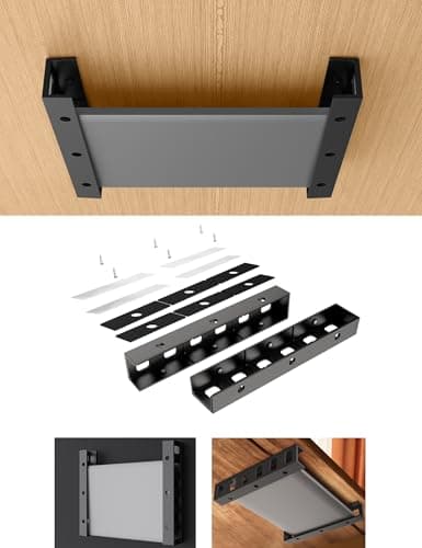 TYAMTOGSM Under Desk Laptop Holder Under Desk Rack for Keyboard and Small Devices Up to 40mm157in Thick Like Macbooks Surface Routers Modems Cable Box Network Switch and More Black