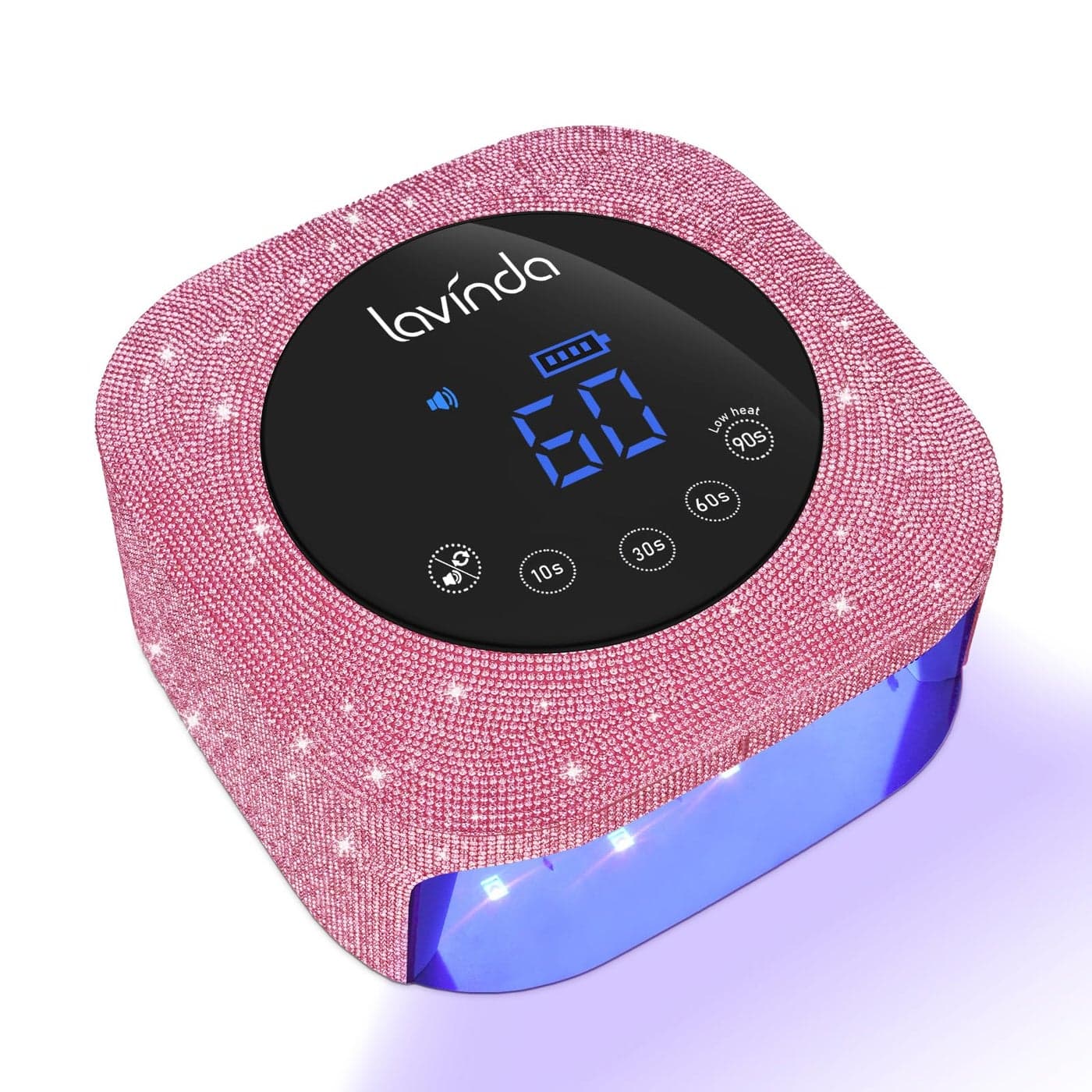 UV Nail Lamp 54W Cordless Gel UV Led Nail Lamp for Gel Nail Polish Rechargeable UV Nail Light Nail Dryer with 4 Timer and LCD Display Professional Fast Curing Lamp Nail Art Tools with Rhinestone