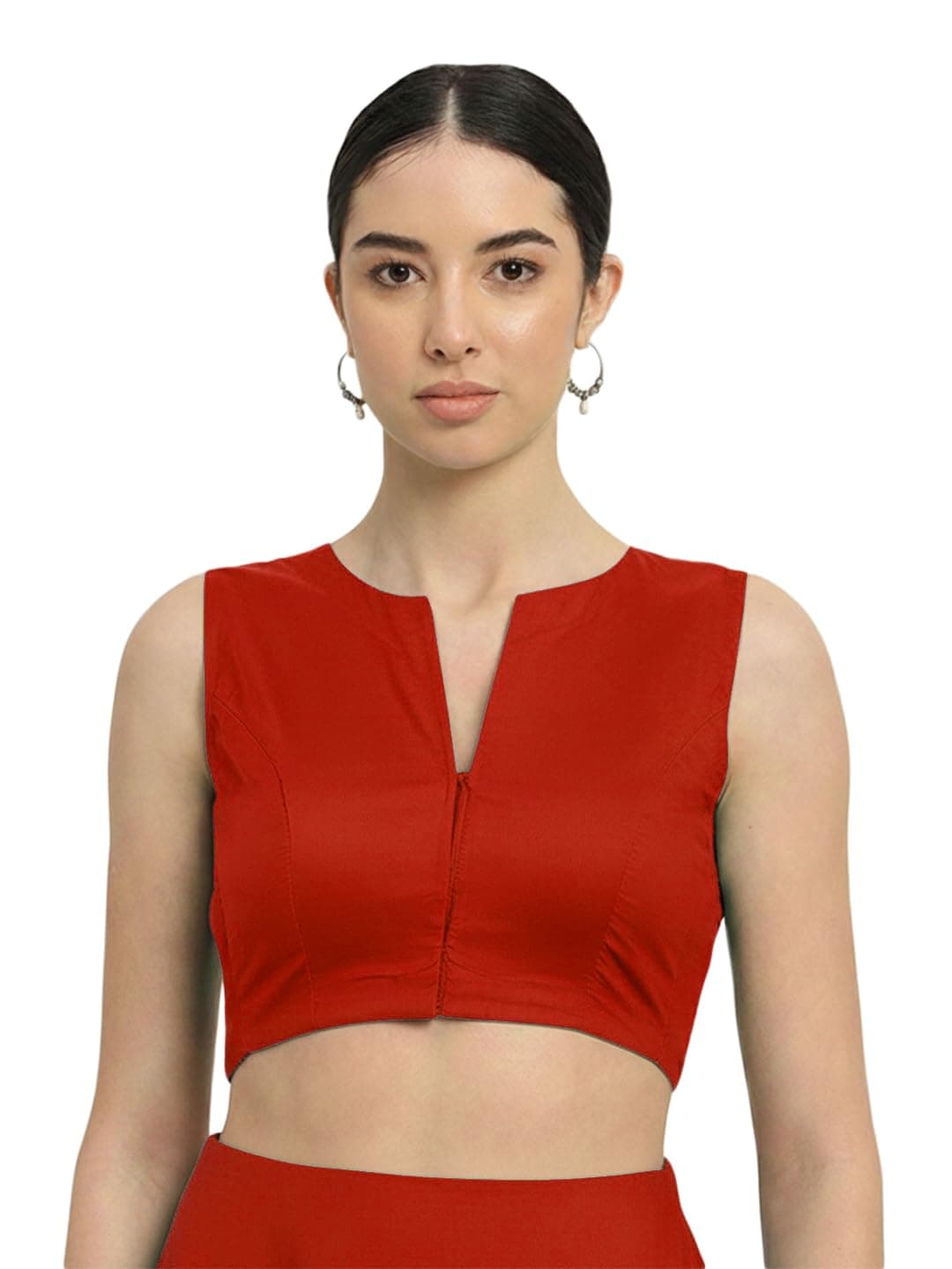 Thevasa Women's Modern Twist Blouse (Red, 38)