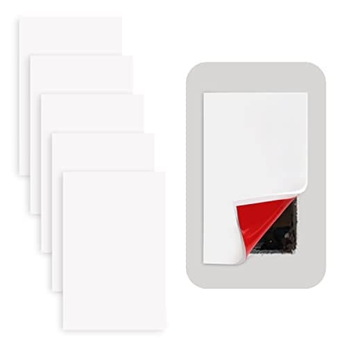 Rubber Bond Self-Adhesive Rubber Wall Outlet Cover Plate 5 Pack - Easy to Apply Peel & Stick Drywall Hole Patch - 5x3 Inch Screwless Blank Wall Plate Cover - Premium Rubber Wall Hole Cover (White)