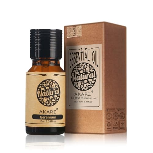 Geranium Essential Oil AKARZ Natural Organic Pure Premium Geranium Oil for Skin Body Hair Care Diffuser CandleSoapMaking DIYMassage Aroma 034 Fl Oz 10ml