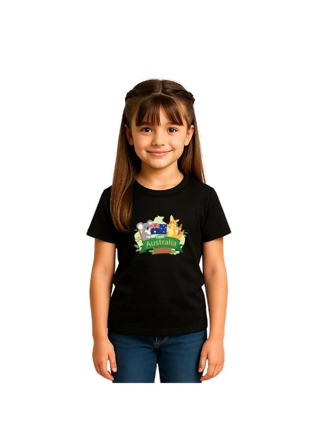 Australia Day T-Shirt for Girls - Kangaroos Themed Australia T-Shirts for Girls - Celebrate Australia Day - Gifts for Girls