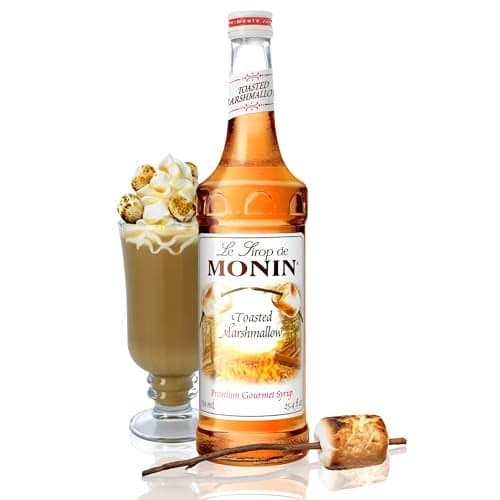 Monin - Toasted Marshmallow Syrup, Flavor of Campfire Treats, Natural Flavors, Great for Mochas, Shakes, Cocoas and Cocktails, Non-GMO, Gluten-Free (750 ml)