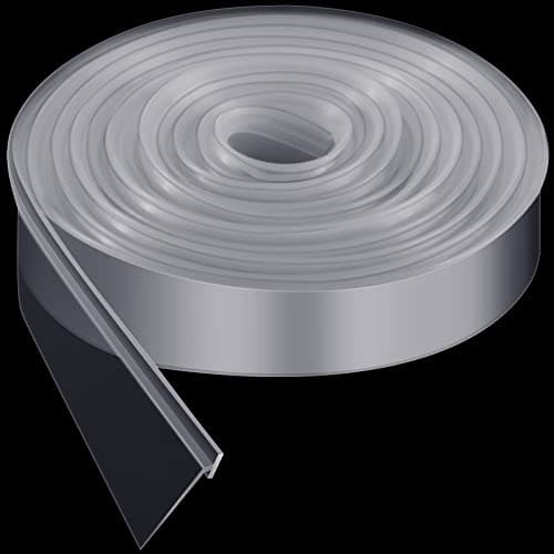 Treela 108 Inch Shower Door Seal Strip Silicone Swing Doors Bathroom Seal Bottom Waterproof Sweep Replacement for Home Bathroom Glass Shower Door(Clear,Incline T Style)