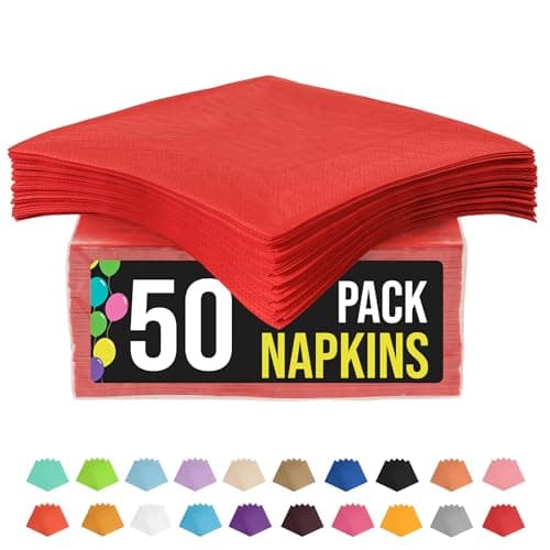 Party Solids Red Napkins Disposable Everyday 50 Pcs 2 Ply Red Cocktail Napkins Paper Everyday For Parties & Party Supplies