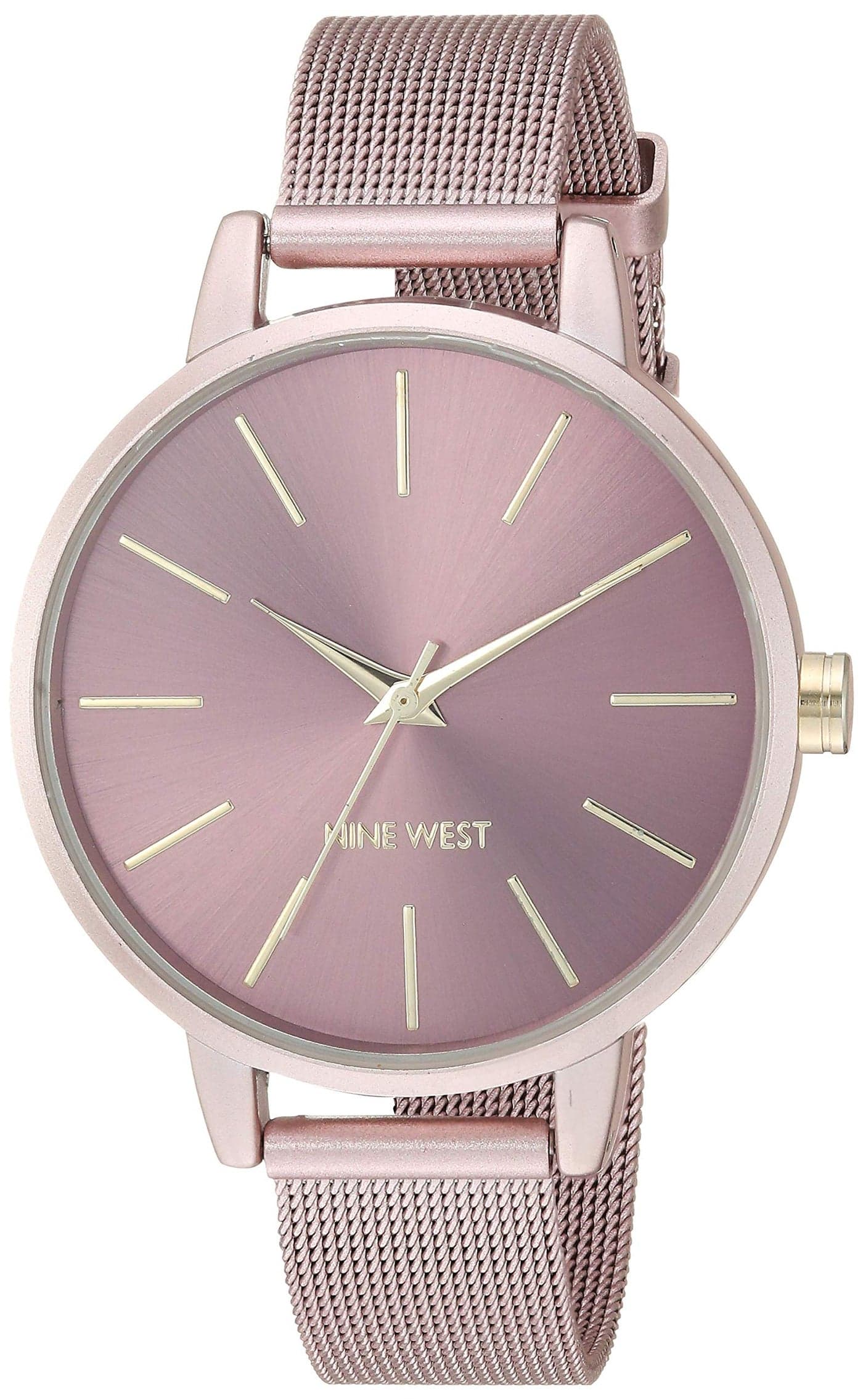 Nine West Women's NW/2280PKPK Pink Mesh Bracelet Watch