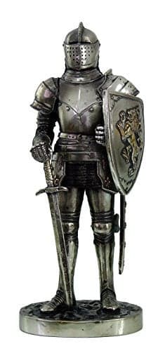 Pacific Giftware PTC 7 Inch Medieval Knight with Shield and Sword Statue Figurine