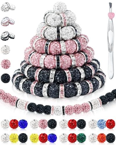 FIVEIZERO 180PCS 10mm Rhinestone Beads for Jewelry Making