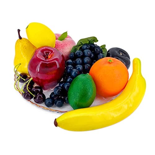 Lorigun Artificial Fruits Set for Decoration Fake Fruits Props,10 Kinds of Fruit (Total 12 Pcs)