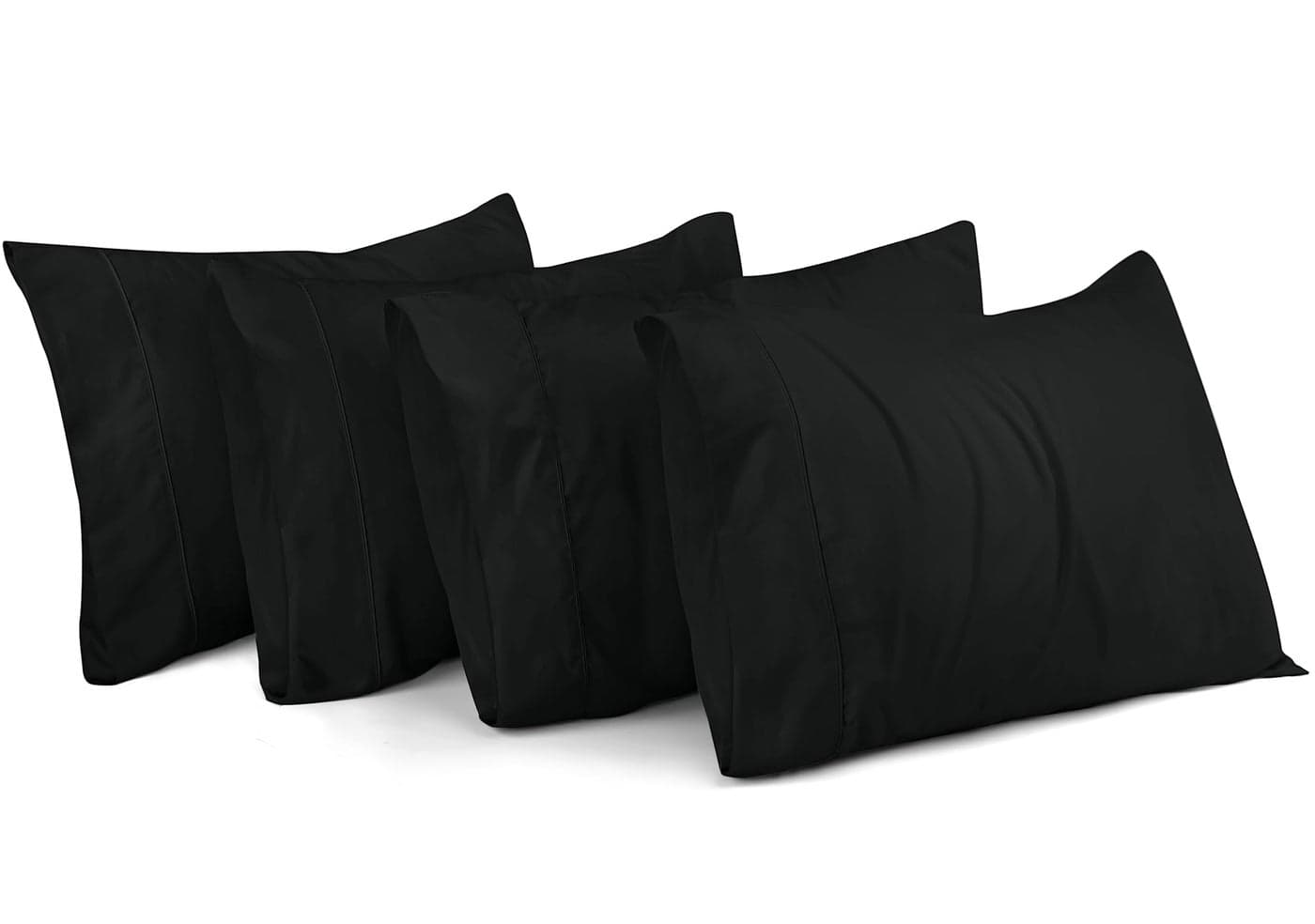 Utopia Bedding King Pillow Cases 4 Pack Envelope Closure Soft Brushed Microfiber Fabric Shrinkage and Fade Resistant Pillow Covers King Size 20 X 40 Inches King Black