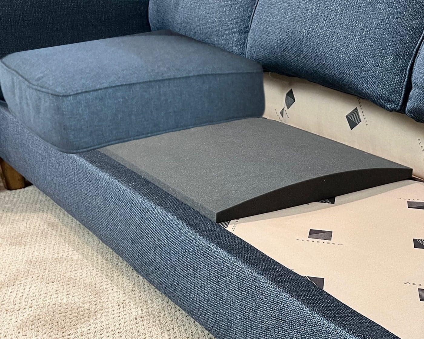 Stratiform Original Curve Couch Cushion Support for Sagging Seat Charcoal Firm Density Foam Insert 2 Pads 20x20x2 x2 Sag Repair Pad for Couch Sectional Chair Slip Resistant Made in USA