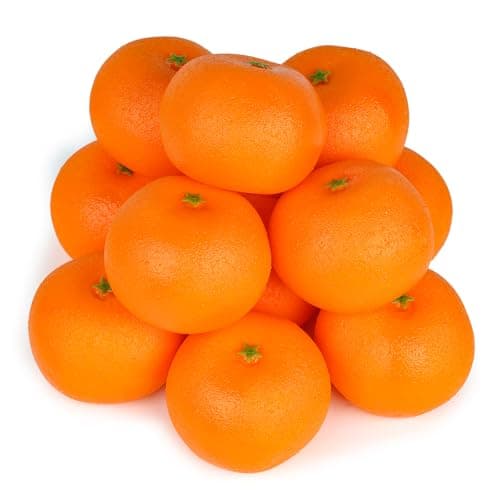 HAKSEN 12 PCS Fake Oranges, Artificial Fruits for Decoration Lifelike Fake Fruit Faux Oranges for Home Kitchen Cabinet Decor Photography Prop