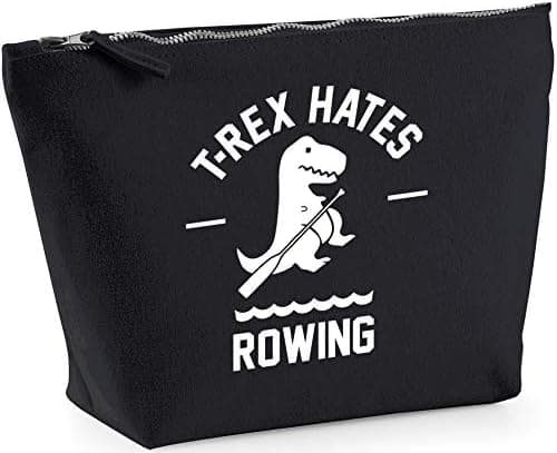 Hippowarehouse TRex Hates Rowing printed make up cosmetic wash bag 18x19x9cm