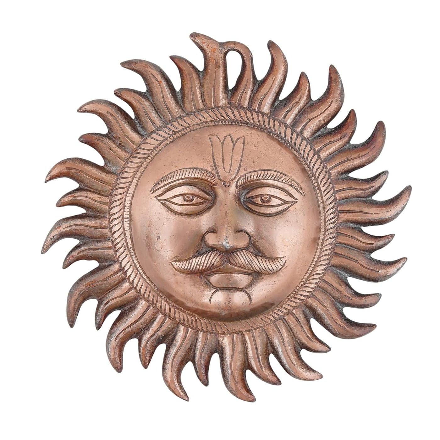 Copper Sun Idol Show Pieces for Home Decor Items for Living Room Bedroom Wall Hanging Decorative Good Luck Vastu Fengshui for Home Decoration