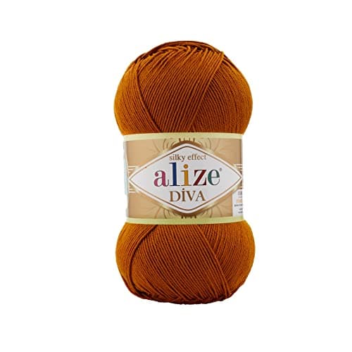 Alize Diva Silk Effect 100 Microfiber Acrylic Yarn 1 Ball skeins 100gr 383yds 234 Spice