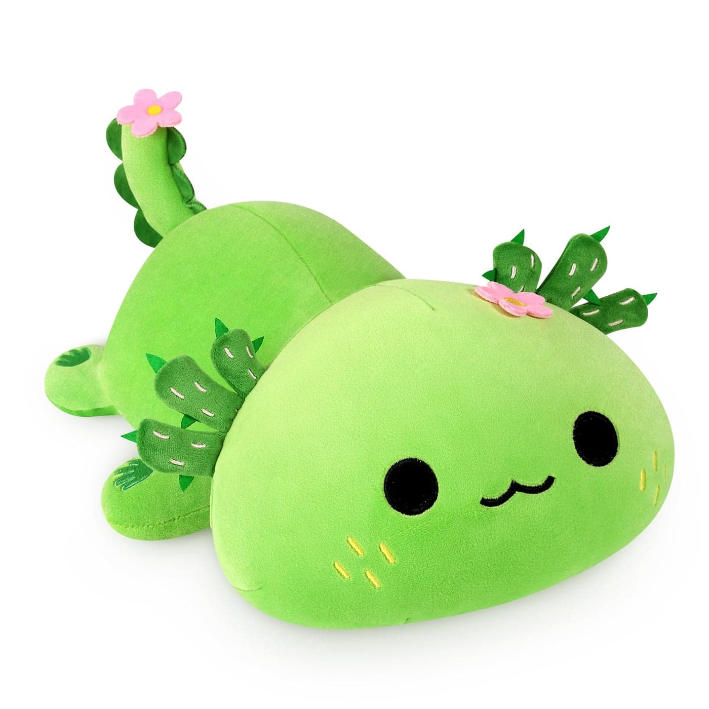 Onsoyours Cute Axolotl Plush, Soft Stuffed Animal Salamander Plush Pillow, Kawaii Plushie Toy for Kids (Axolotl Cactus, 13")