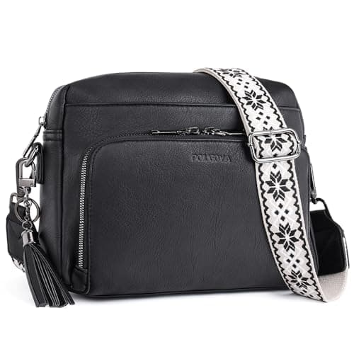 POIUGOYA Crossbody Purses for Women Trendy,Vegan Leather Medium Crossbody Bag,Women's Crossbody Travel Purse Built in Wallet