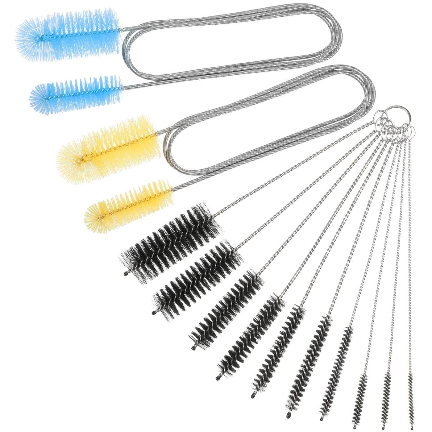 12 Pieces Tube Cleaning Brush Aquarium Filter Nylon Tube Brush Set Flexible DoubleEnded Hose Pipe Cleaning Stainless Steel for Fish Tank Kitchen Glasses Drinking Straws Keyboard