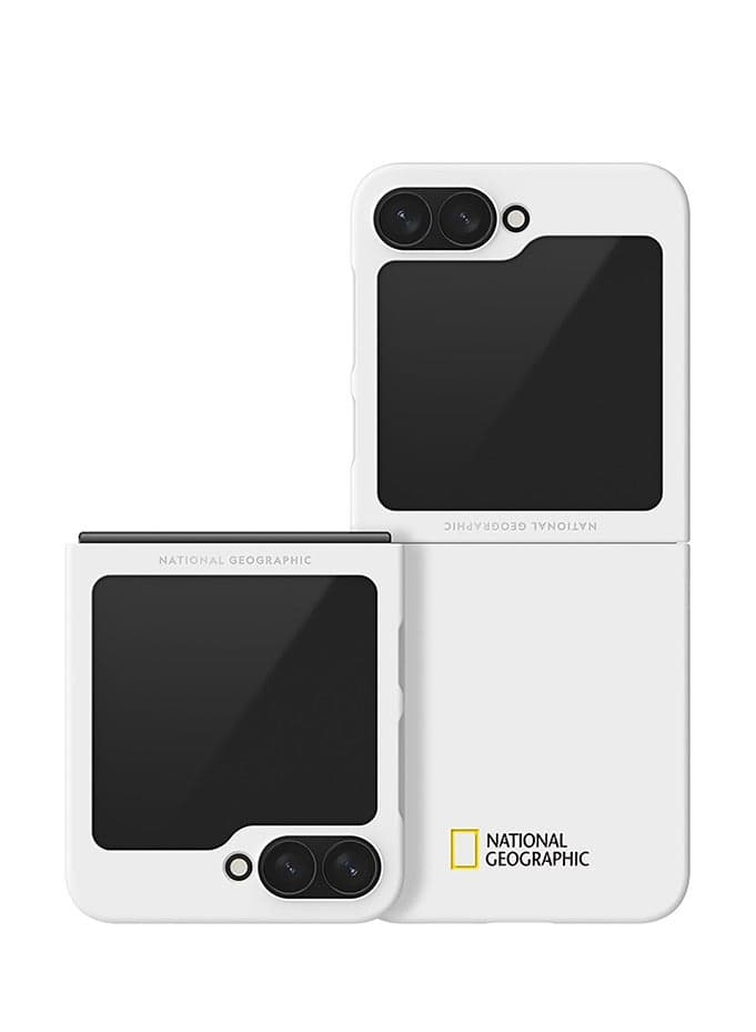 National Geographic Slim Fit Case V3 Galaxy Z Flip 6 Small Logo - White