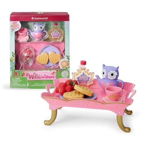 American Girl WellieWishers 145inch Doll Breakfast in Bed Tray Playset with Tea Set and Breakfast Food For Ages 4