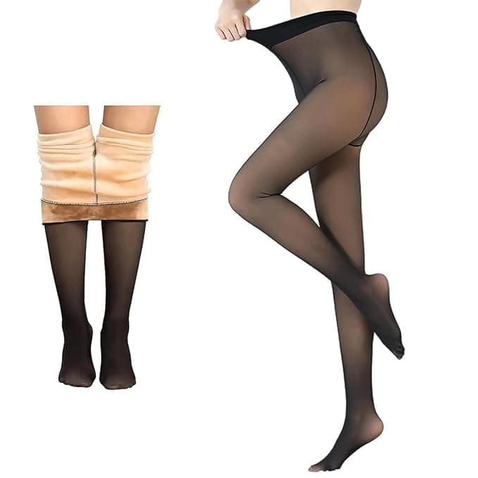 ALYNE Winter Warm Thermal Fleece Lined Thick Tights Women Slim Fit Leggings Pants Waist (Size : 26 to 34 Inch Stretchable) (in, Numeric, 26, Black)