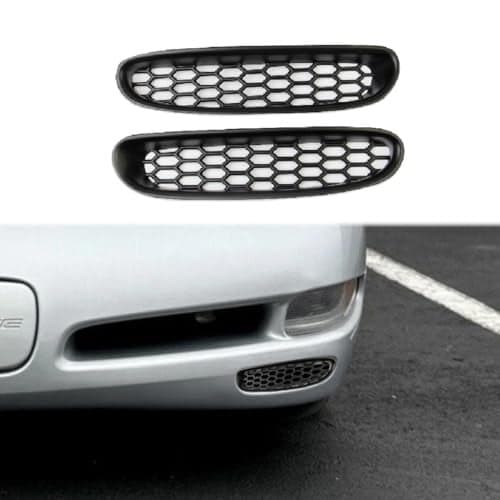 Fewshaw Black Front Bump Reseau Cover Fog Trim Accessories for 1997-2004 Chevrolet Corvette C5