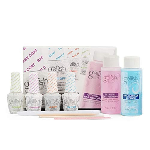 Gelish MINI Complete Basix Kit Gel Nail Polish Prep Essentials Starter Kit with Foundation pH Bond Top It Off Nourish Nail Remover Cleanser LongLasting SalonQuality Manicure at Home