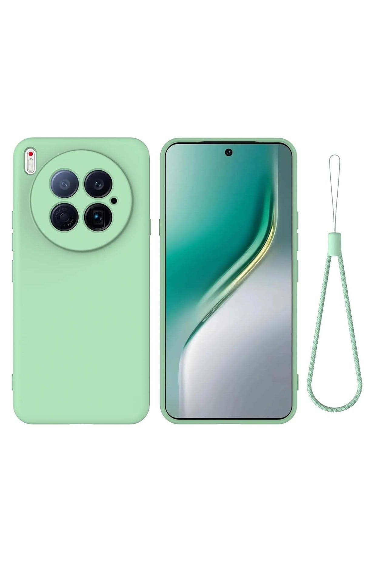 Silicone case compatible with Tecno Camon 40 Premier, liquid silicone TPU soft case with lanyard strap, shockproof and drop-proof protective case