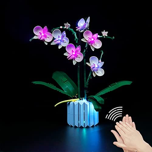 VONADO LED Lights Kit Compatible with Lego Orchid 10311 Plant Building Set with Flowers Sound Control Lighting Set Compatible with Lego Artificial Botanical No Blocks Model