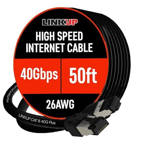 LINKUP 26AWG Cat 8 Ethernet Cable Flexible HighSpeed Patch Cord 40Gbps 2GHz LAN Cable RJ45 connectors Use with Cat 5 Cat 6 Cat 7 Ideal for Gaming Desktops