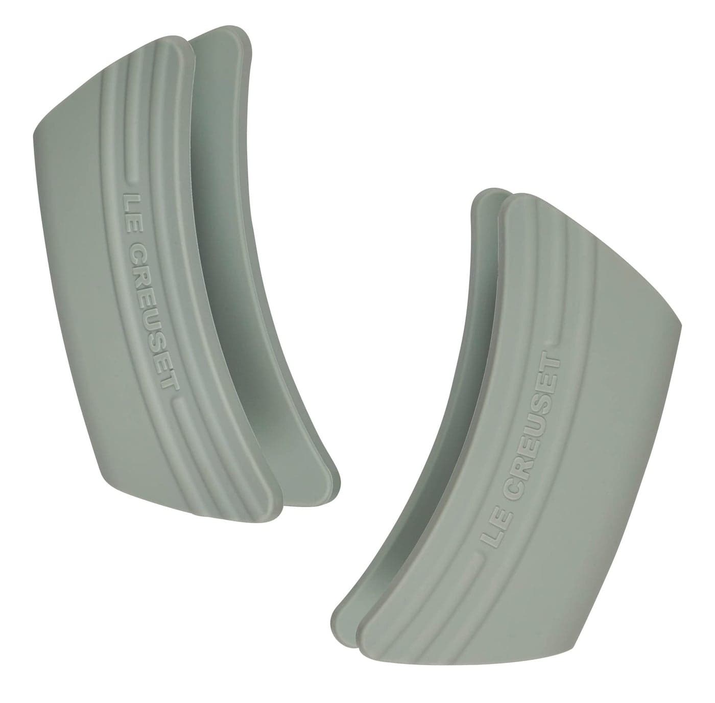 Le Creuset Silicone Set of 2 Handle Grips, 5" x 2 1/2" each, Sea Salt