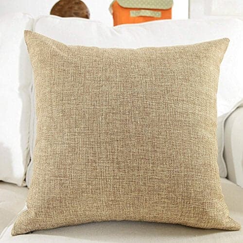 Khooti Jute Cushion Cover | 16x16 | Natural Linen | Set of 1 | Throw Pillow Cover for Couches, Chairs, Sofas, Beds, Coffee Tables, Living Rooms, Bedrooms, Modern Boho Design