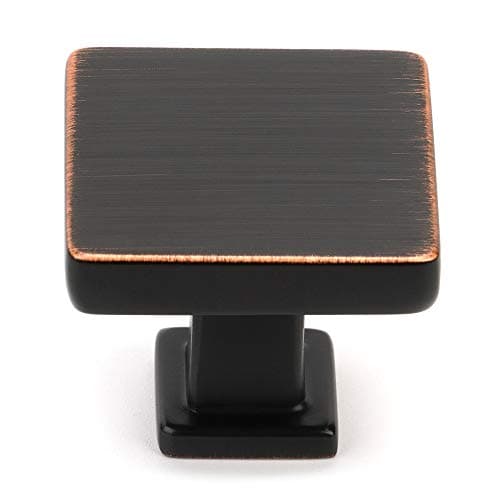KOOFIZO 10 Pack Oil Rubbed Bronze Cabinet Knobs Bronze Drawer Knobs K08 Square Single Hole Cabinet Pulls for Cabinets Drawer Dresser Cupboard Bedroom Closet Bathroom Vanity