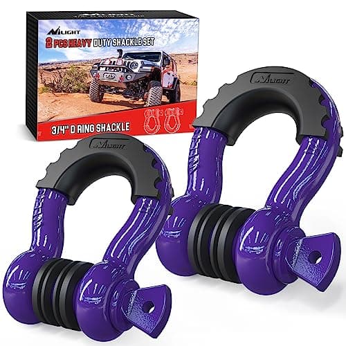 Nilight 2 Pack 34 DRing Shackle with 78 Screw Pin 41887lbs Break Strength Heavy Duty Off Road Recovery Shackle with Isolators Washers for Use with Tow Strap Winch OffRoad Truck Vehicle
