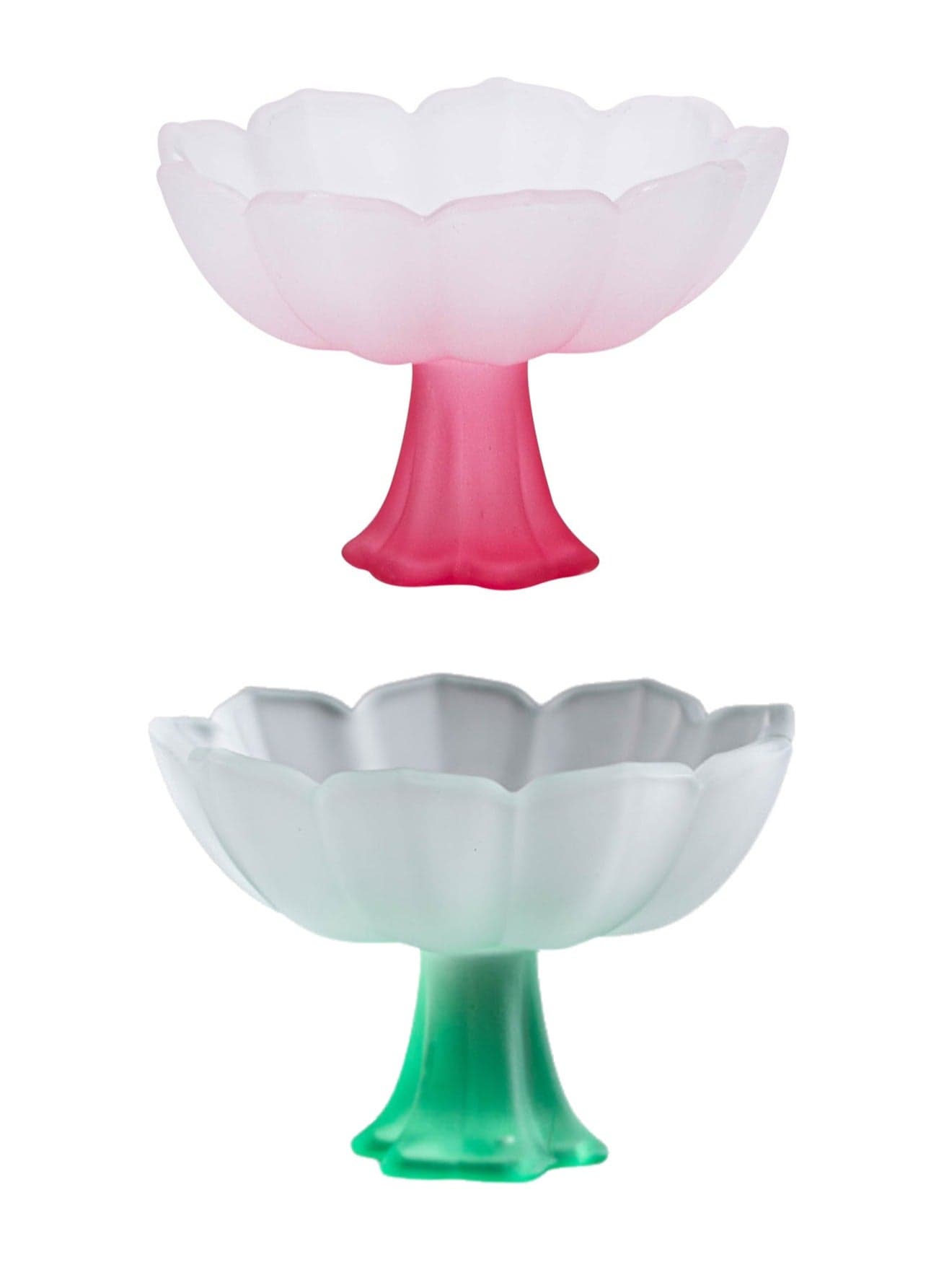 2-Pack of Glazed Pastel High-Footed Cups, High-Footed Tea Cups, Tea Tasting Cups, Scented Cups, Rice Wine And Shochu Cups, Light Luxury And High-Value Host Cups (Pink + Green)