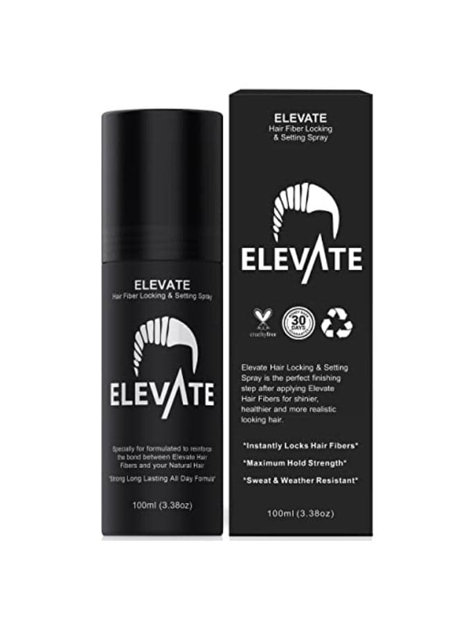 Elevate Hair Fiber Locking Setting Hold Spray New Advanced Long Lasting Formula 26 Month Supply Strong Formula for Wind Sweat and Weather Resistant for Men and Women