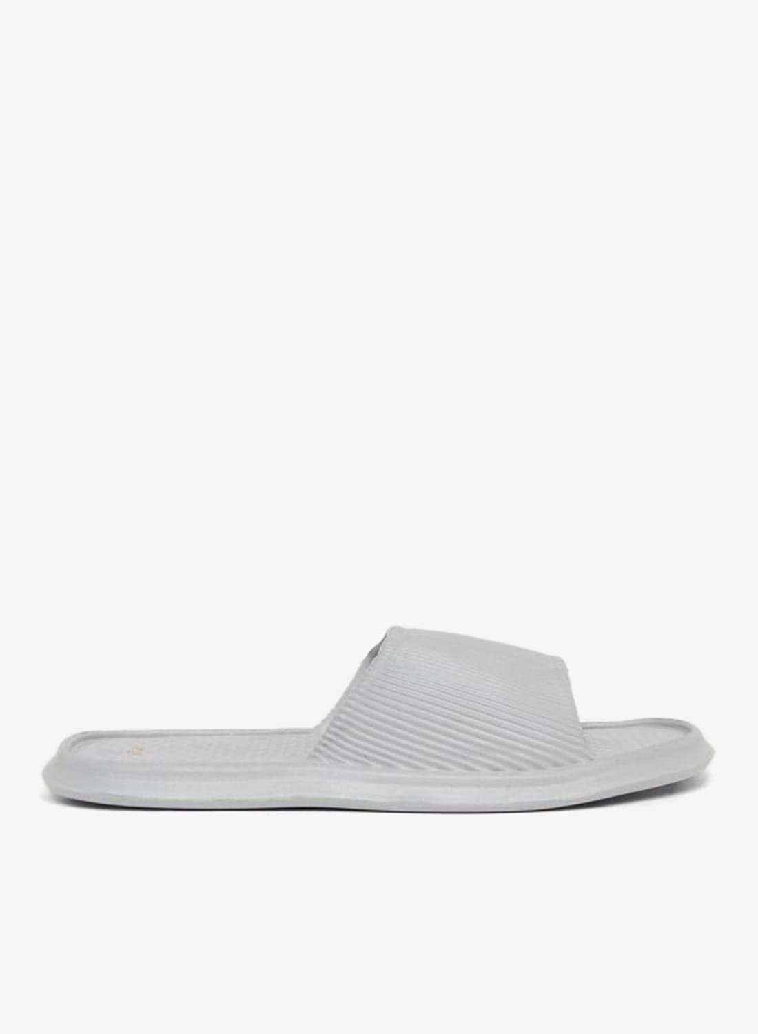 Men White Textured Comfort Slides