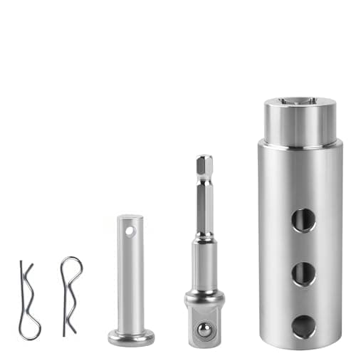 Shrandi Trailer Jack Drill Adapter, 1 Inch Drive Shaft Compatible, Turbo ,ez Crank Jack Adapter Tool & 1/2 Inch Socket Bit, Heavy Duty for RV, Construction, Dump Trailers (DIY, Campers)