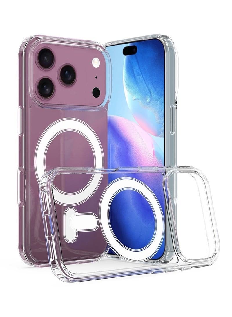 Apple iPhone 17 Pro Max 5G 2025 Magnetic Case, Slim Transparent Flexible TPU Shockproof Magsafe Back Phone Case (MCTPTN) - Clear