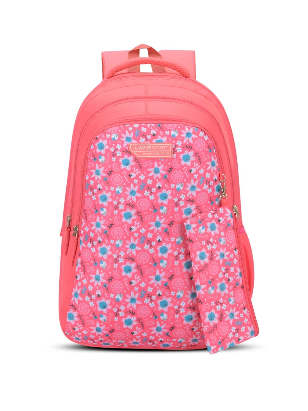 Lavie Sport Amber 36L Pink Backpack | Fits Upto 15 Inch Laptop | Organizer & Bottle Holder |Pencil Pouch | Gift for Men, Women, Boys, Girls | Laptop Sleeve for School & College