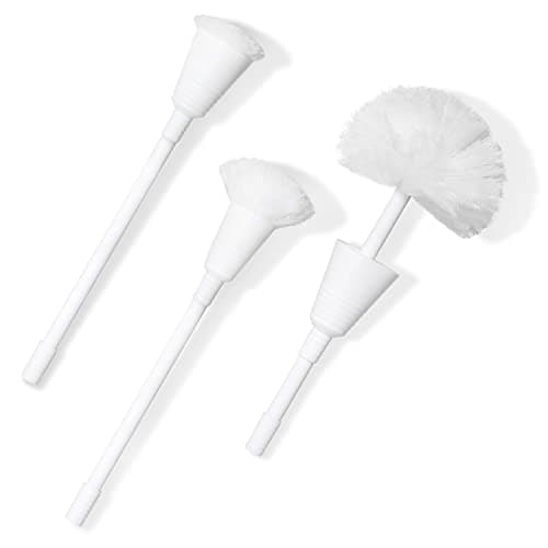 Don Aslett Johnny Mop | Set of 3 Toilet Brushes | 14" Handle to Easily Clean Toilet or Shower | Scratch Free Bowl Swab | Safe to Use with Your Favorite Toilet Bowl Cleaner