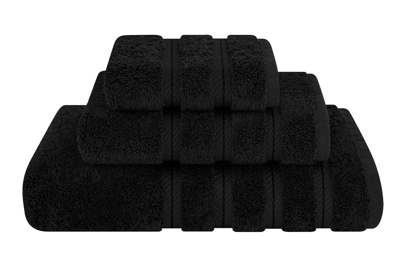 American Soft Linen Premium 3 Piece Towel Set 1 Bath Towel 1 Hand Towel 1 Washcloth 600 GSM 100 Cotton Turkish Towels for Bathroom Black Towel Set