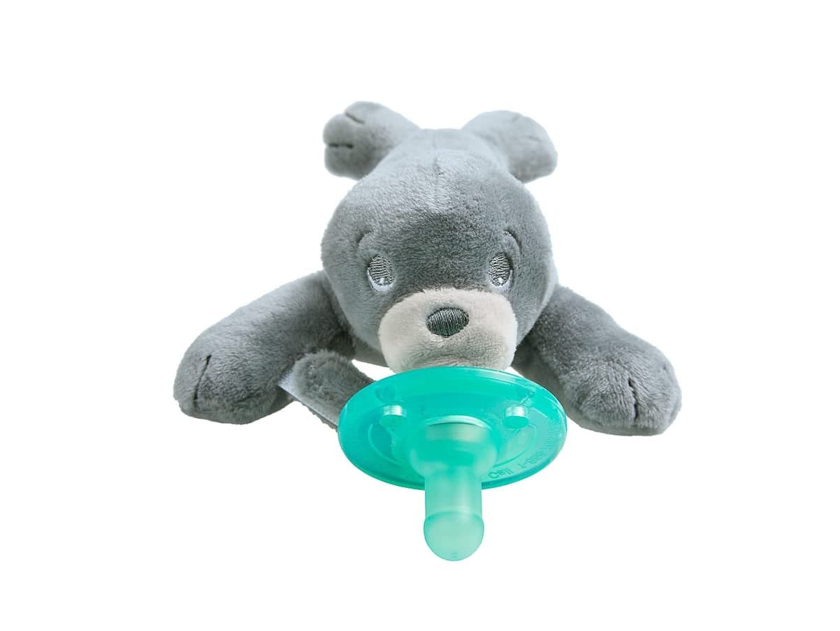 Philips AVENT Soothie Snuggle Pacifier Holder with Detachable Pacifier 0m Seal SCF34704 1 Count Pack of 1