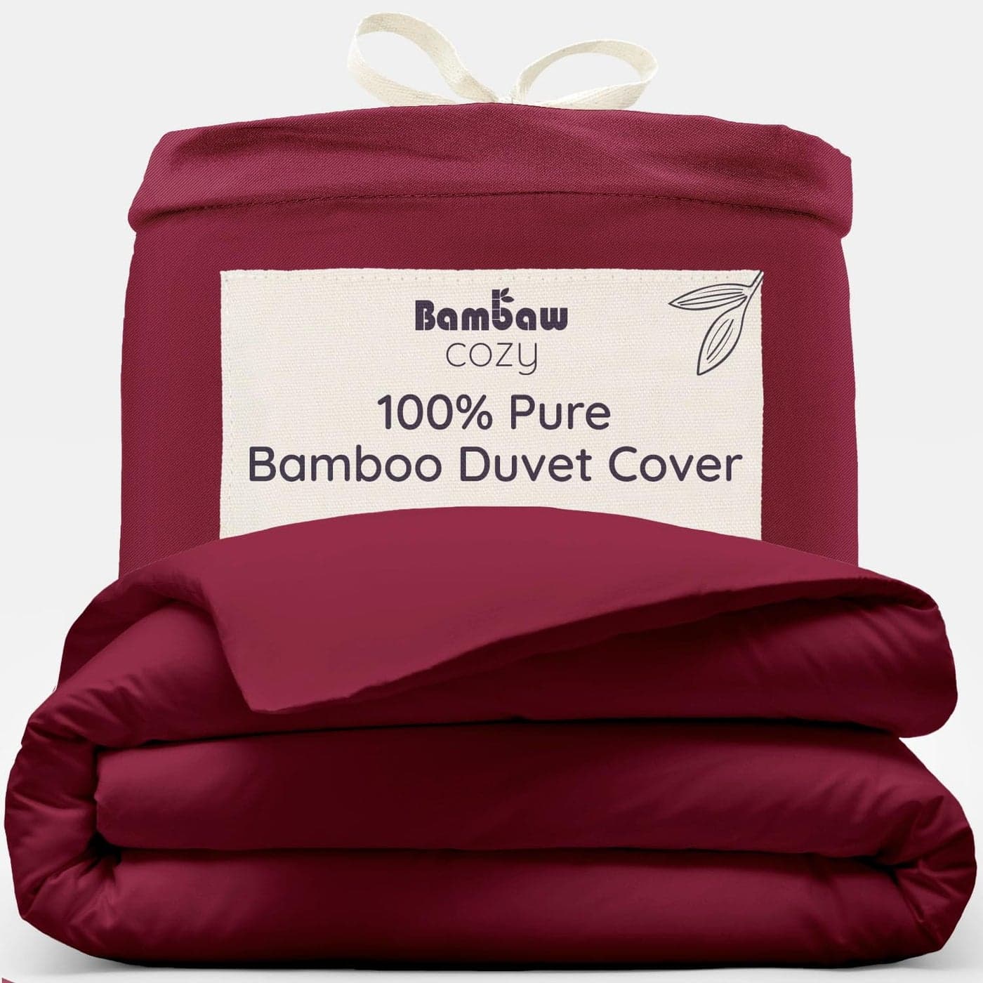 Bambaw Bamboo Duvet Cover Single 135x200 cm Anti Allergy Bedding 100 Bamboo Bed Sheets Soft Breathable Cool Sheets for Summer Antibacterial Single Bed Duvet Cover 135x200 cm Burgundy