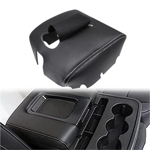 NLQR Center Console Lid Armrest Cover Black Compatible with Chevy Silverado GMC Sierra 2014 2015 2016 2017 2018 Arm Rest Box Pad Console Lid Protection Saver