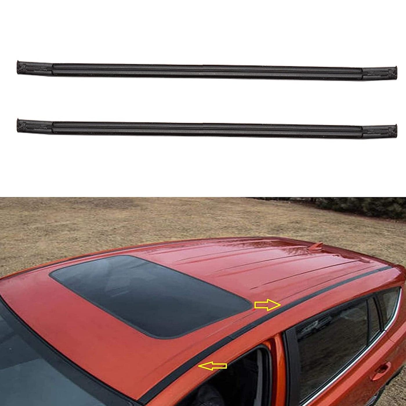2 Pcs Black Roof Trim Molding Sealing Strip Kit Replacement for 20092013 Corolla