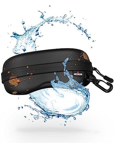 NoCry Water Resistant Safety Glasses Case with Clip - Heavy Duty Semi Hard Large Sunglasses Holder for Men and Women with Cleaning Cloth