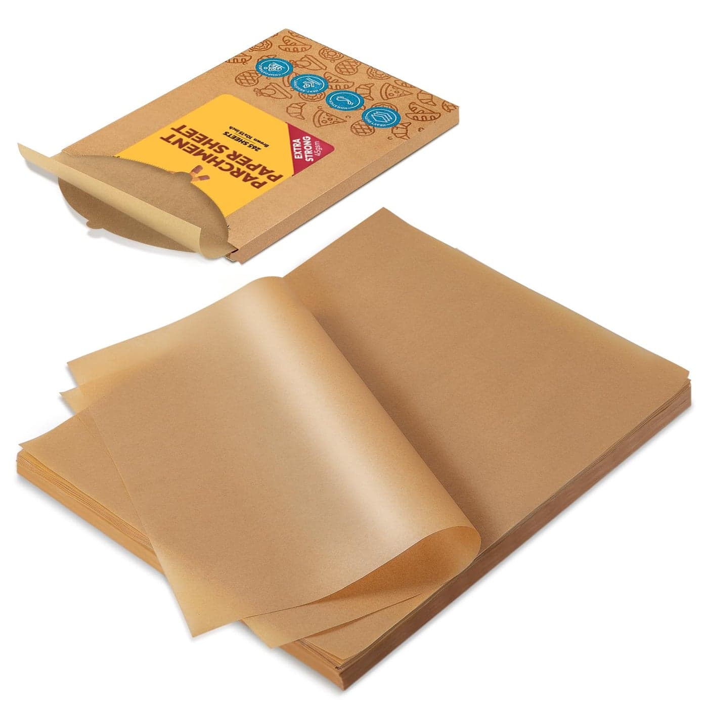 Katbite 265Pcs 10x15 inches Parchment Paper Sheets Heavy Duty Unbleached Baking Paper Precut and Oil Proof Perfect for Steaming Cooking Bread Cake Wrapping FoodsAdvanced Series
