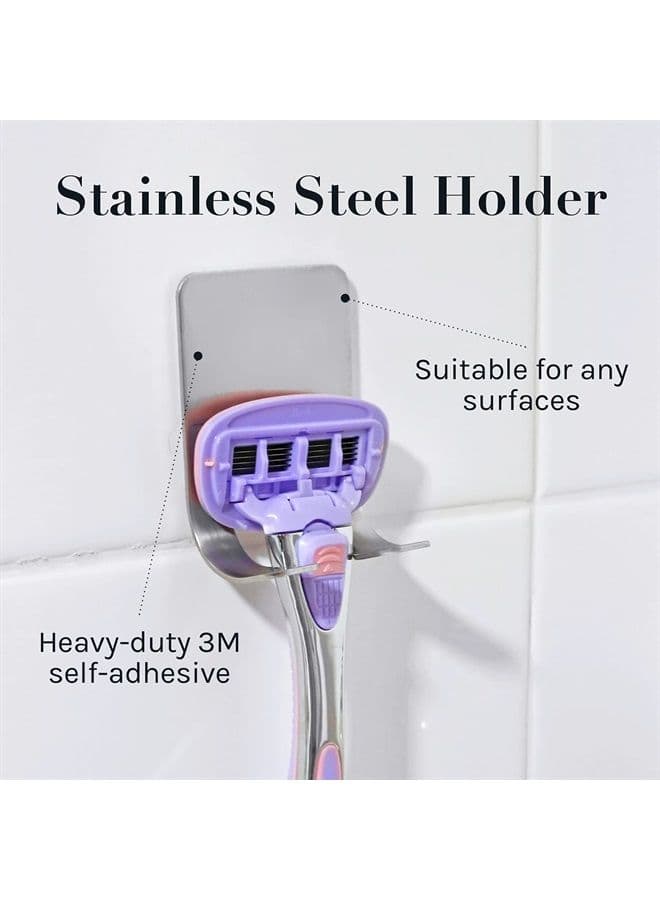 AOA Studio Women's 5-Blade 7pc Kit Including 1pc Handle 5pcs Five-Blade Heads from Swedish1pcs Stainless Steel Shower Hook Hydrating Aloe and Vitamin E Strip Cleanest, Closest, Comfortable Shave
