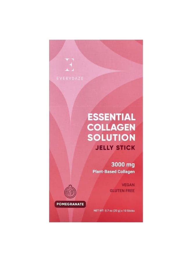 Everydaze, Essential Collagen Solution Jelly Stick, Pomegranate, 10 Sticks, 0.7 oz (20 g) Each